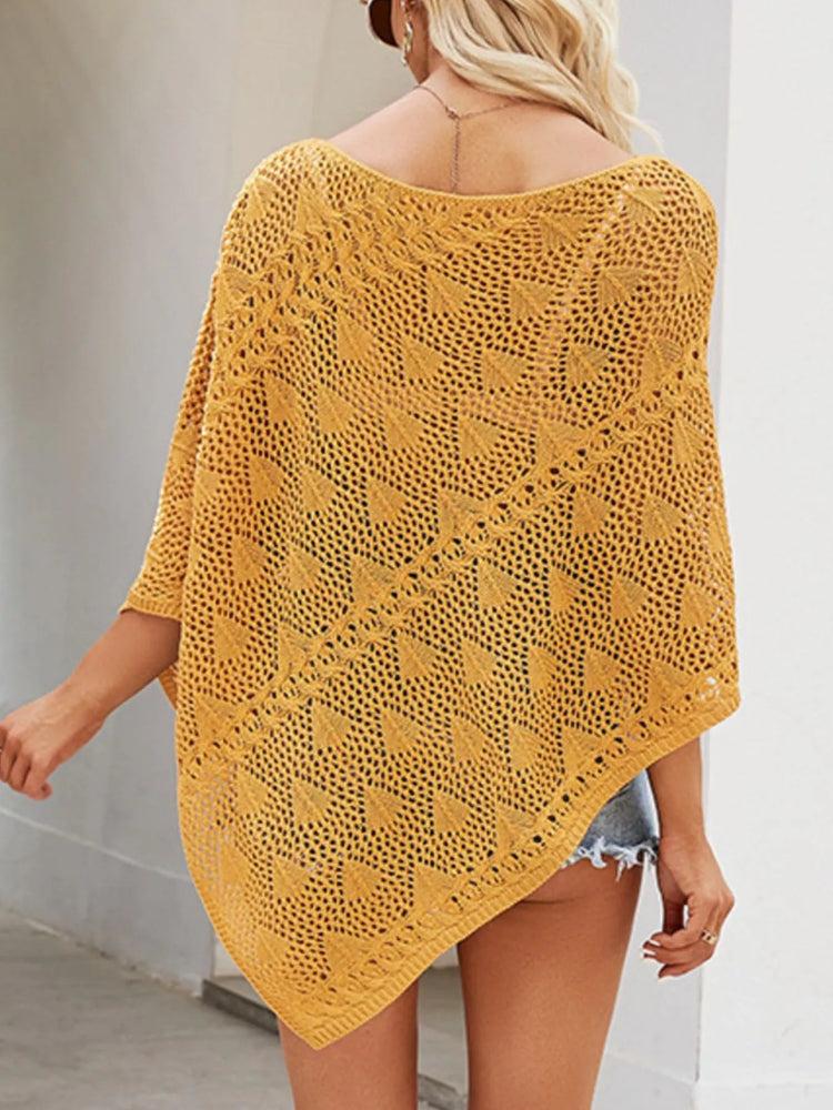 Poncho Style Knit Cover Up