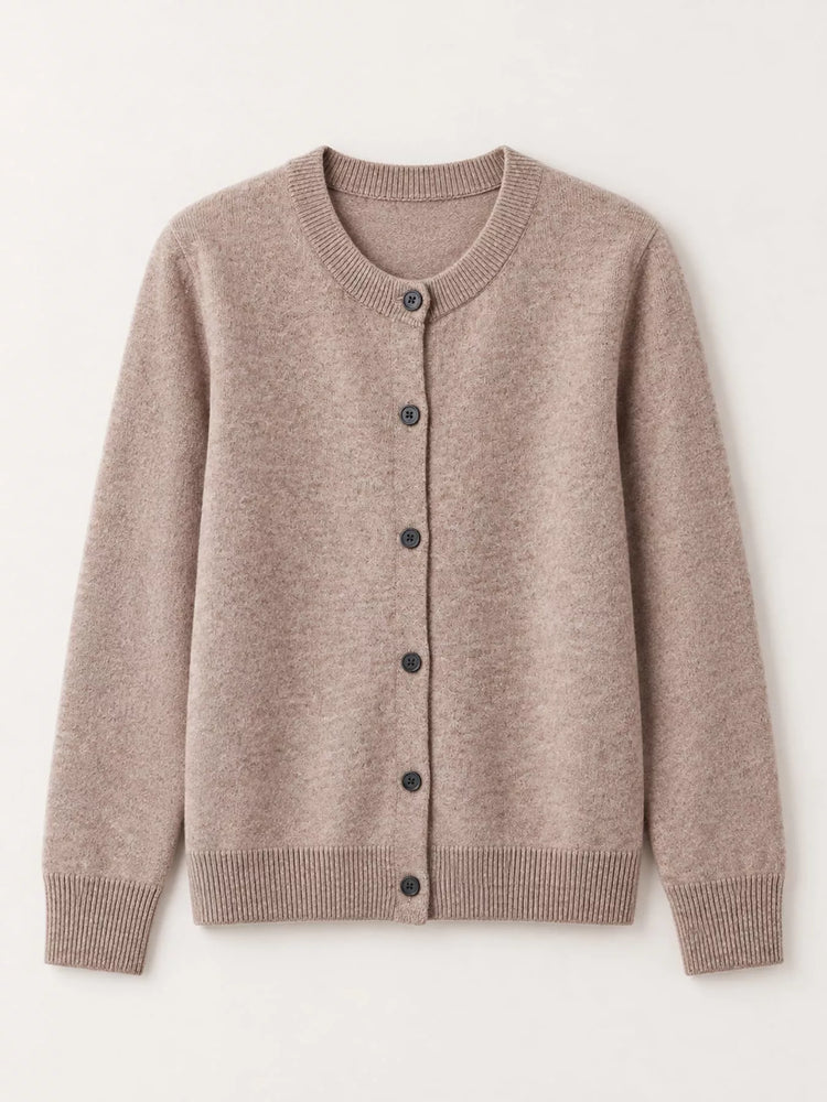 Crew Neck Button-Down Cardigan