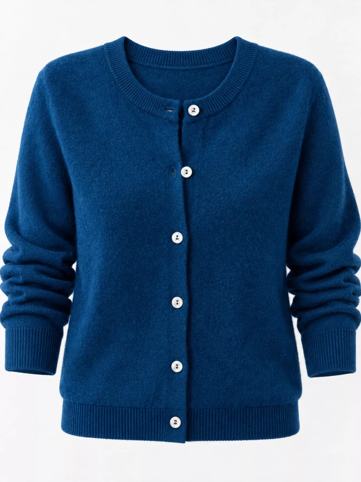 Crew Neck Button-Down Cardigan