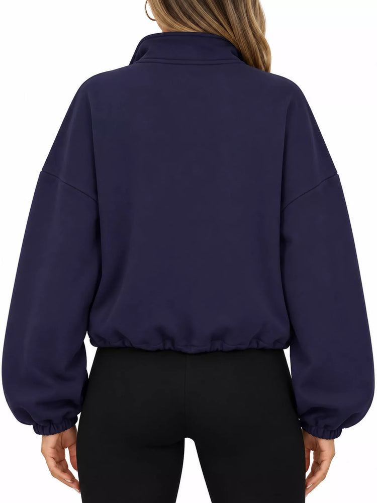 Drawstring Hem Zip Up Jacket