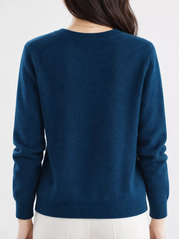 Classic Crew Neck Knit Cardigan