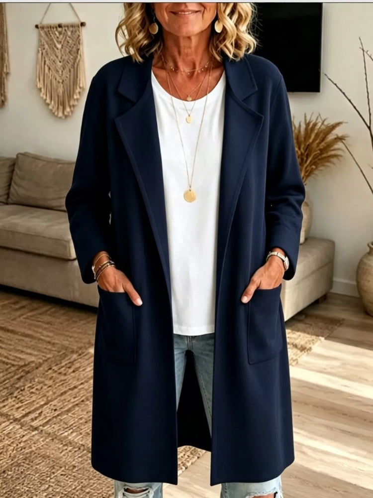 Full Size Open-Front Longline Knit Outerwear Plus Size