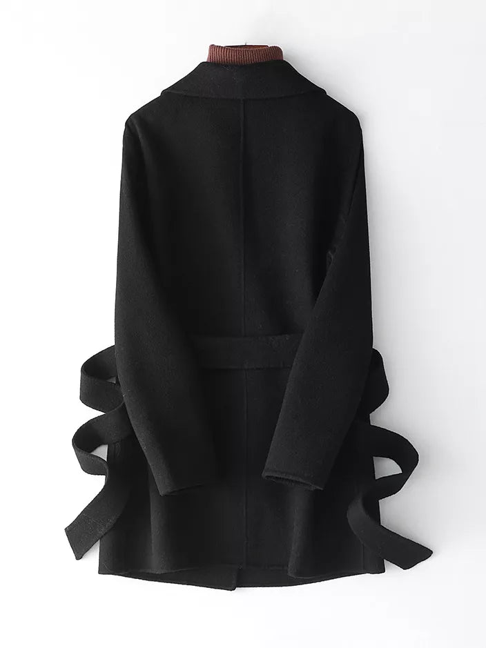Double-Sided Wool Coat with Belted