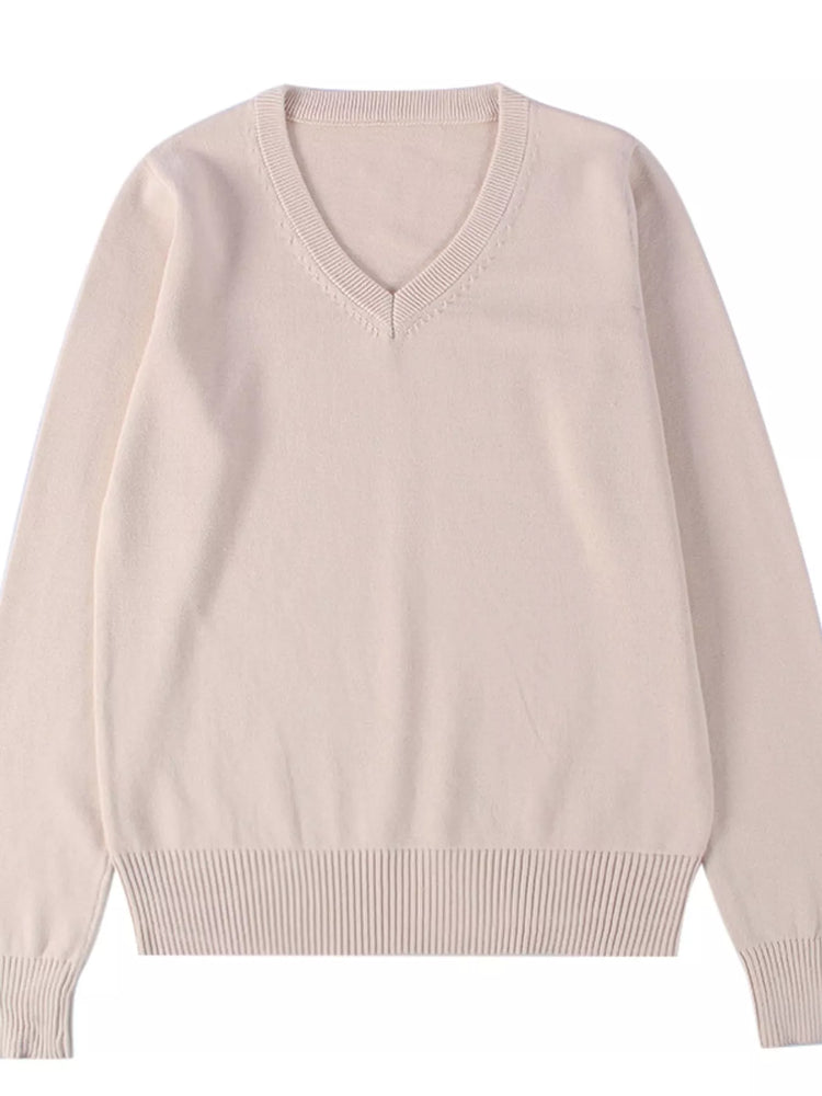 Full Size V-Neck Long Sleeve Sweater Plus Size