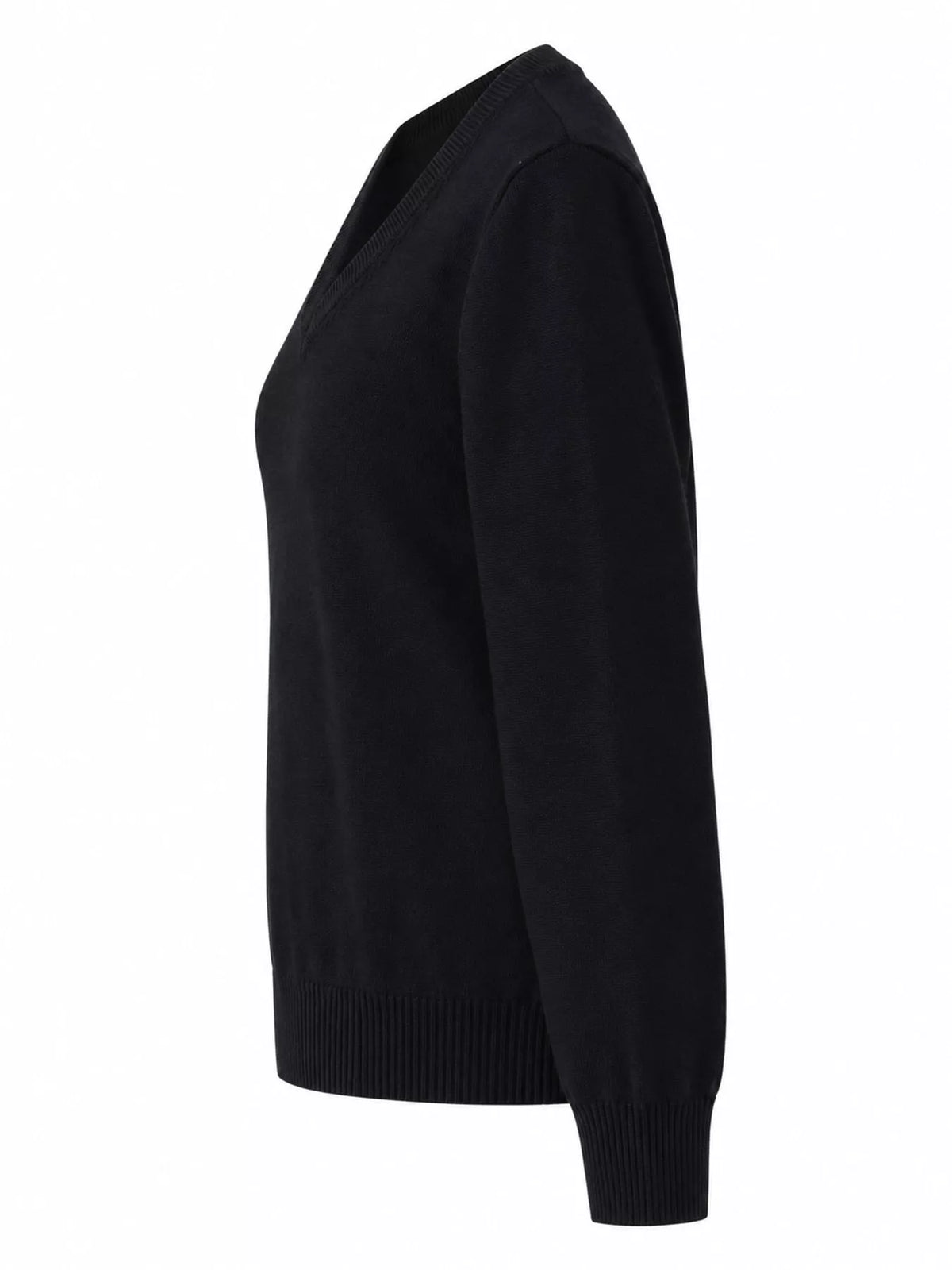 Full Size V-Neck Long Sleeve Sweater Plus Size