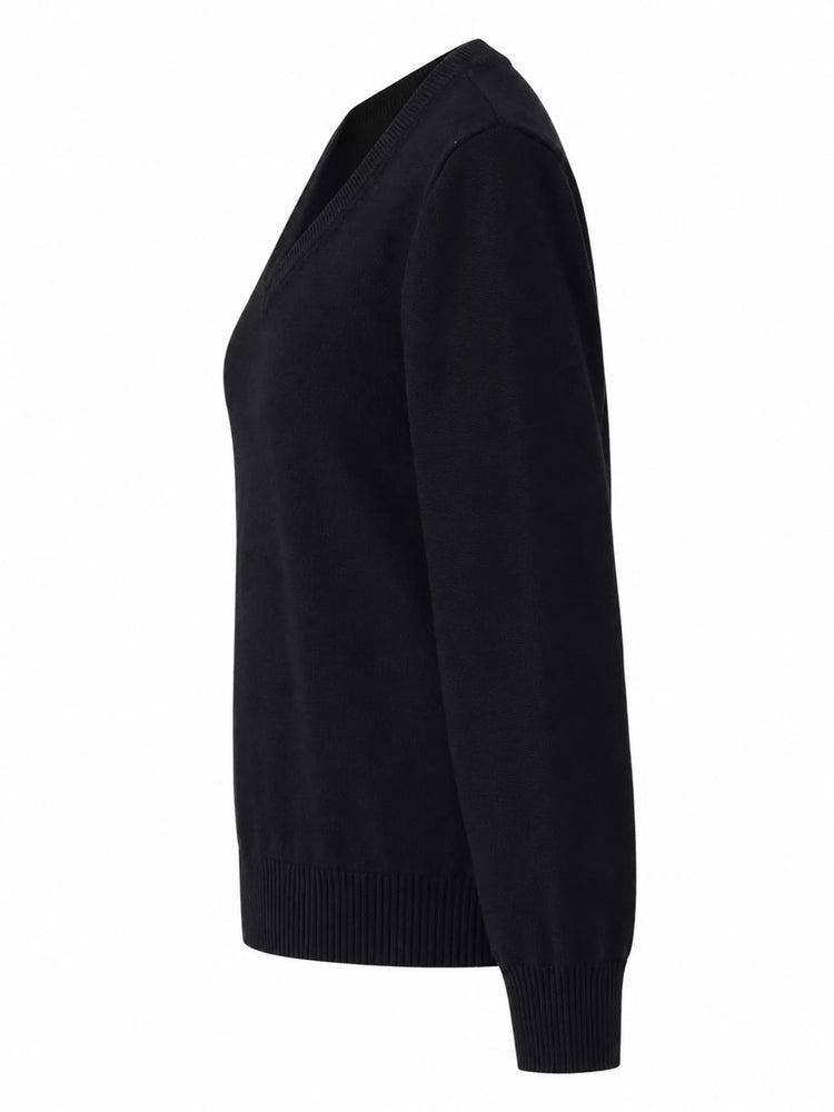 Full Size V-Neck Long Sleeve Sweater Plus Size