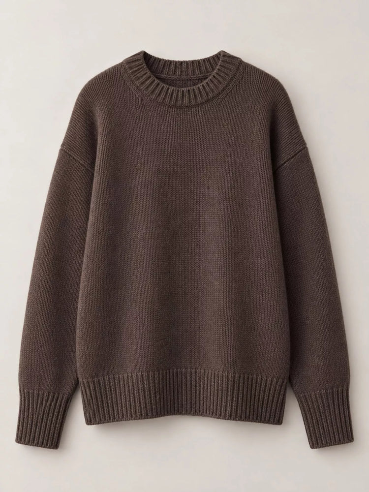 Round Neck Dropped Shoulder Sweater