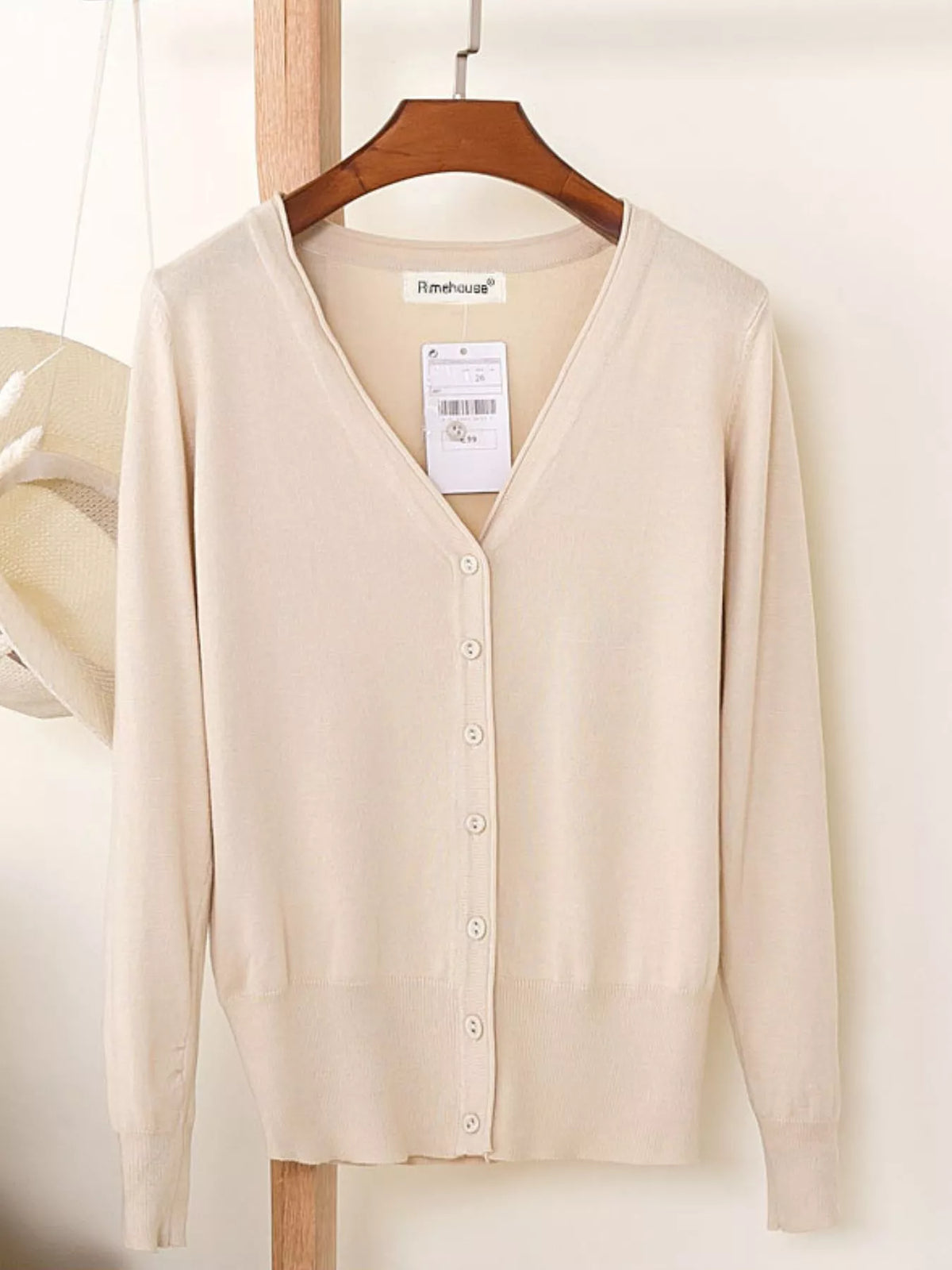 Classic V-Neck Button-Down Knit Cardigan