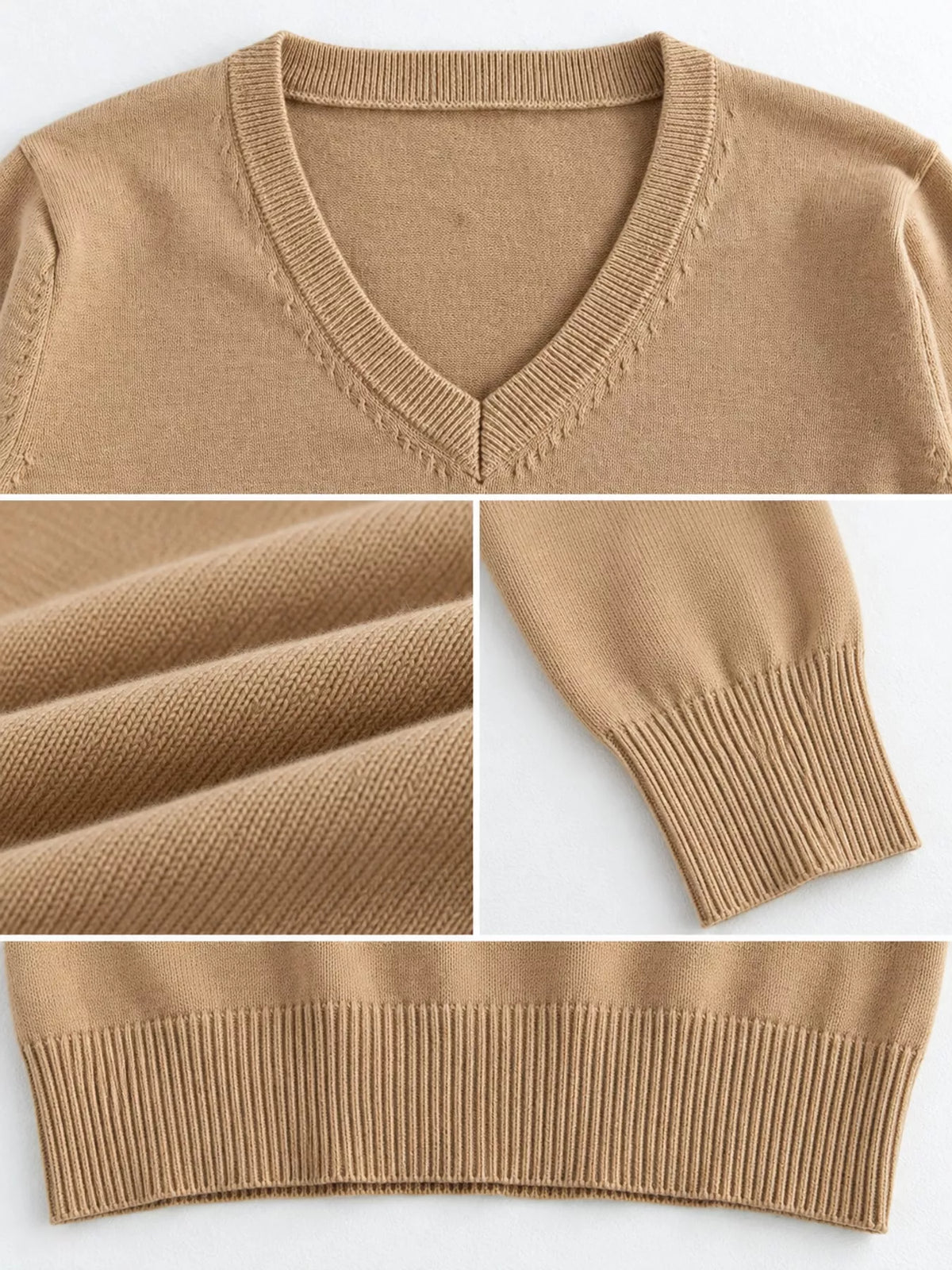 Full Size V-Neck Long Sleeve Sweater Plus Size