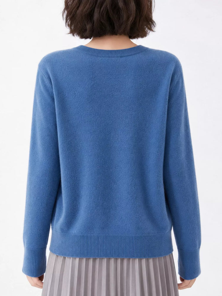 Crew Neck Button-Down Cardigan