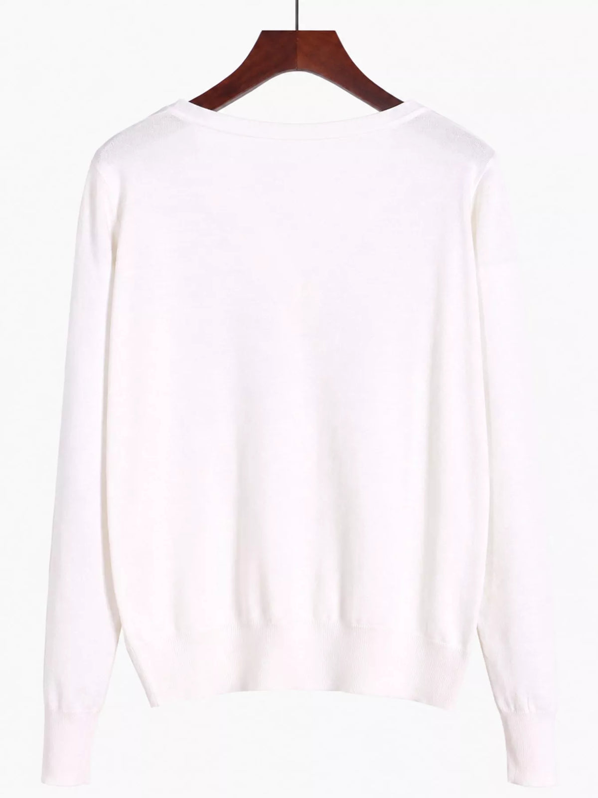 Classic V-Neck Button-Down Knit Cardigan