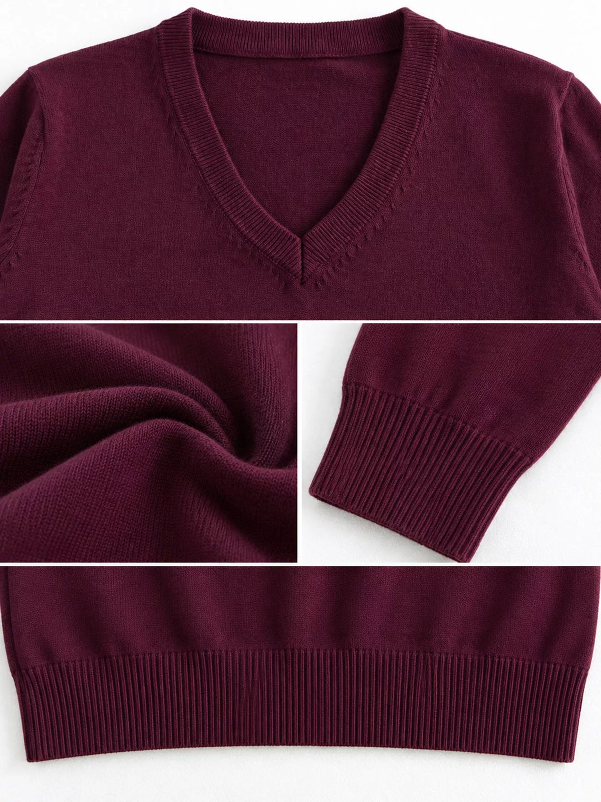 Full Size V-Neck Long Sleeve Sweater Plus Size