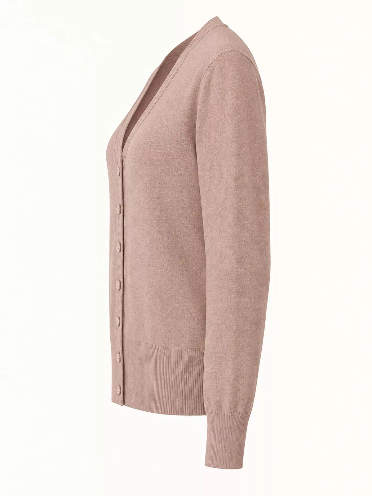 Classic V-Neck Button-Down Knit Cardigan