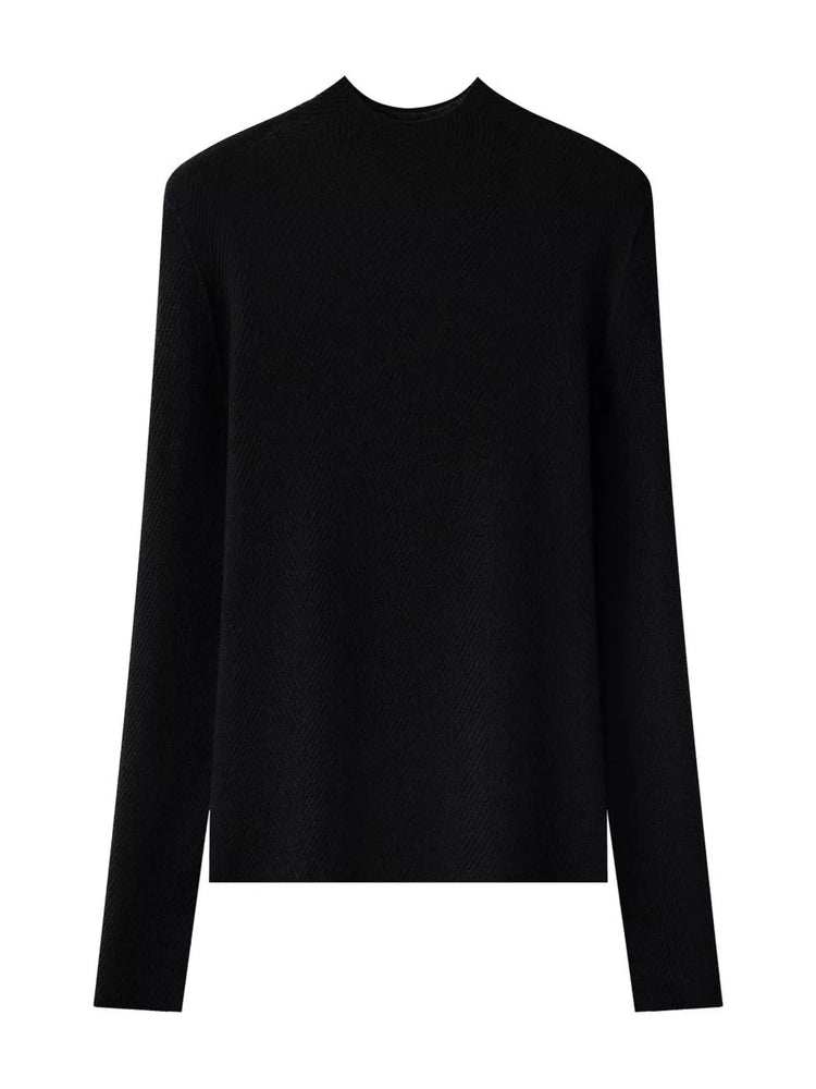 Textured Mock Neck Sweater