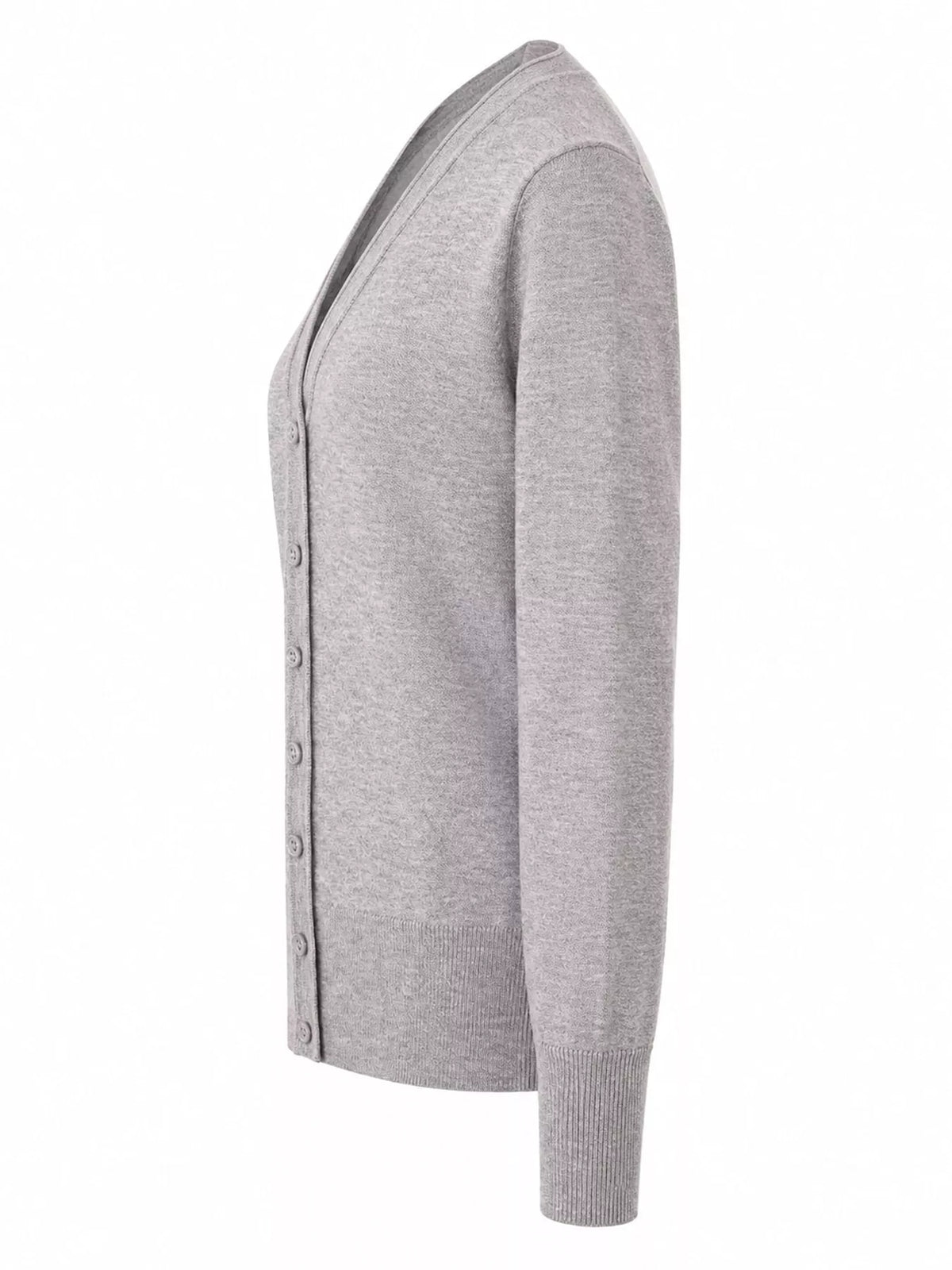 Classic V-Neck Button-Down Knit Cardigan