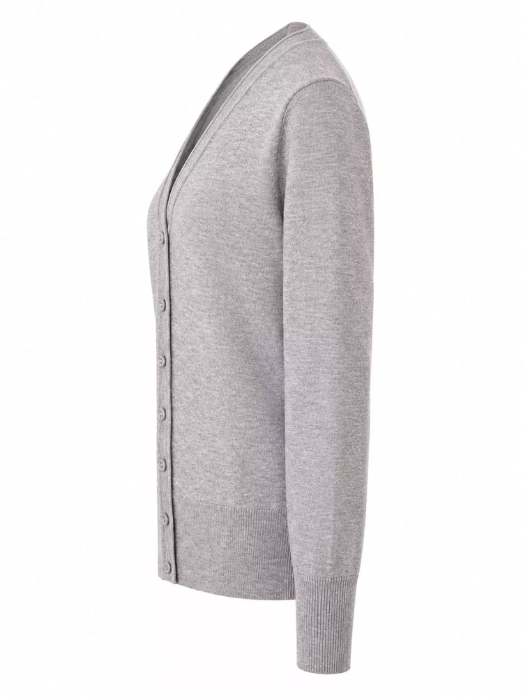 Classic V-Neck Button-Down Knit Cardigan