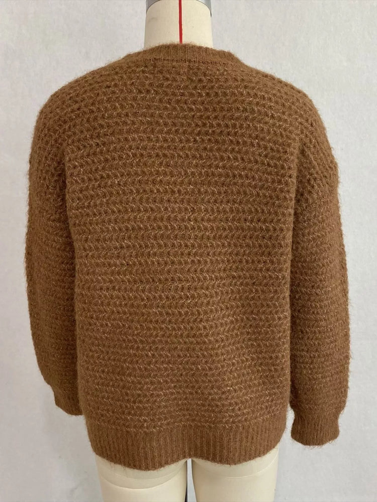Round Neck Drop Shoulder Sweater