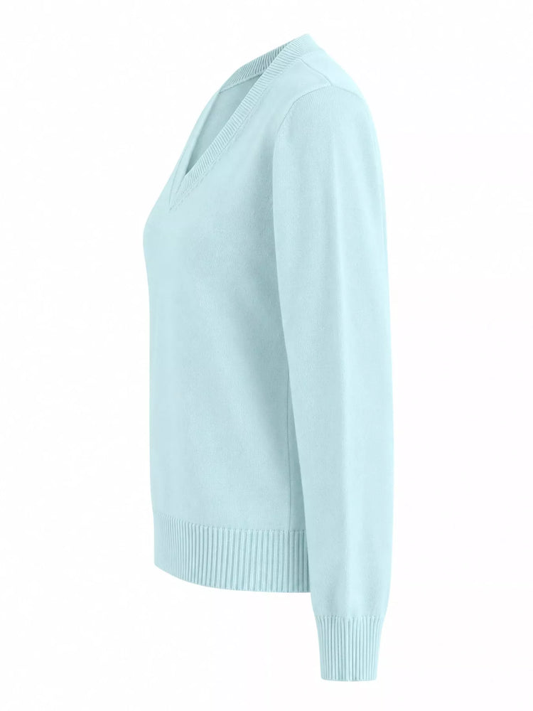 Full Size V-Neck Long Sleeve Sweater Plus Size