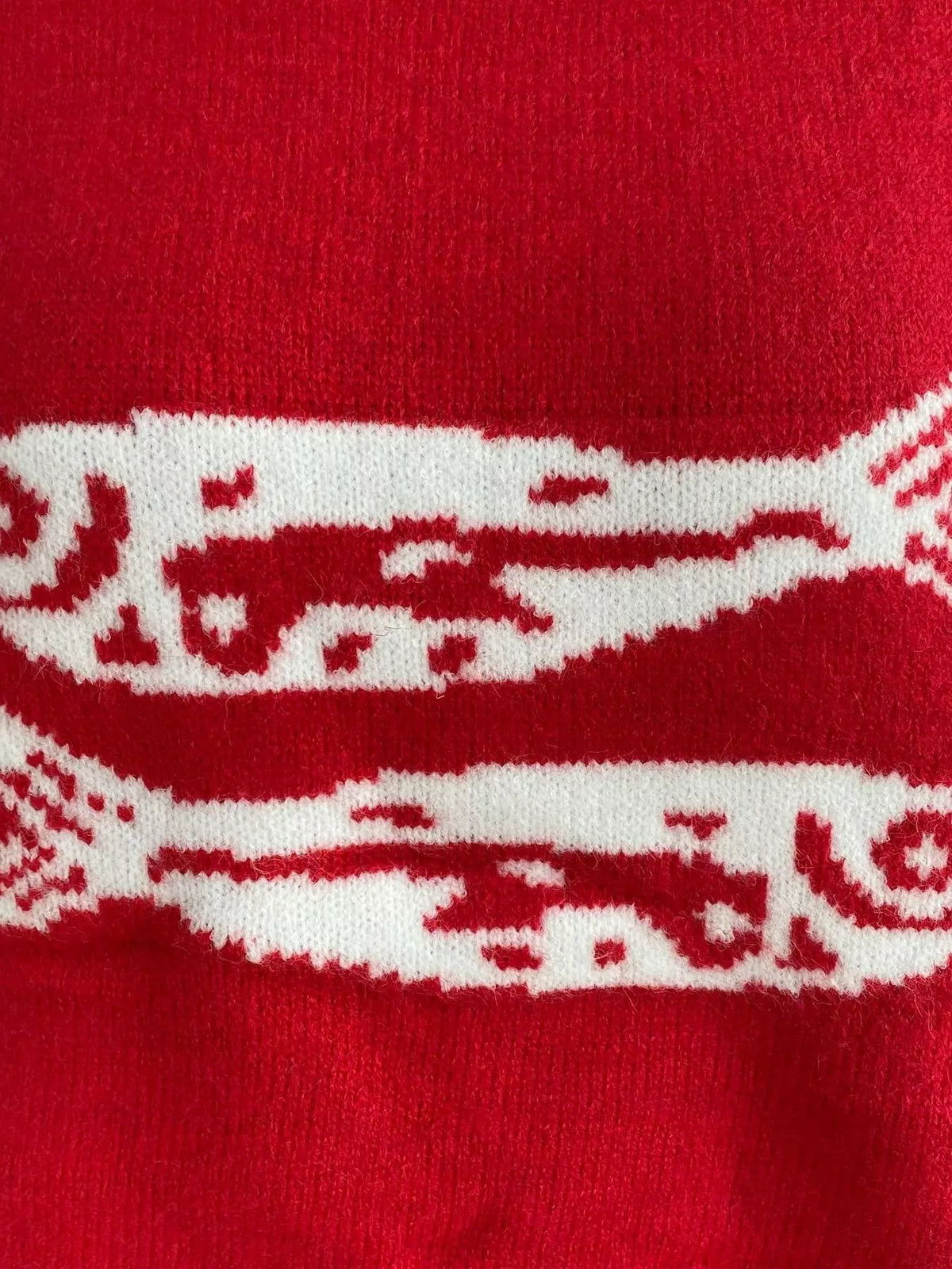 Fish Pattern Crew Neck Sweater