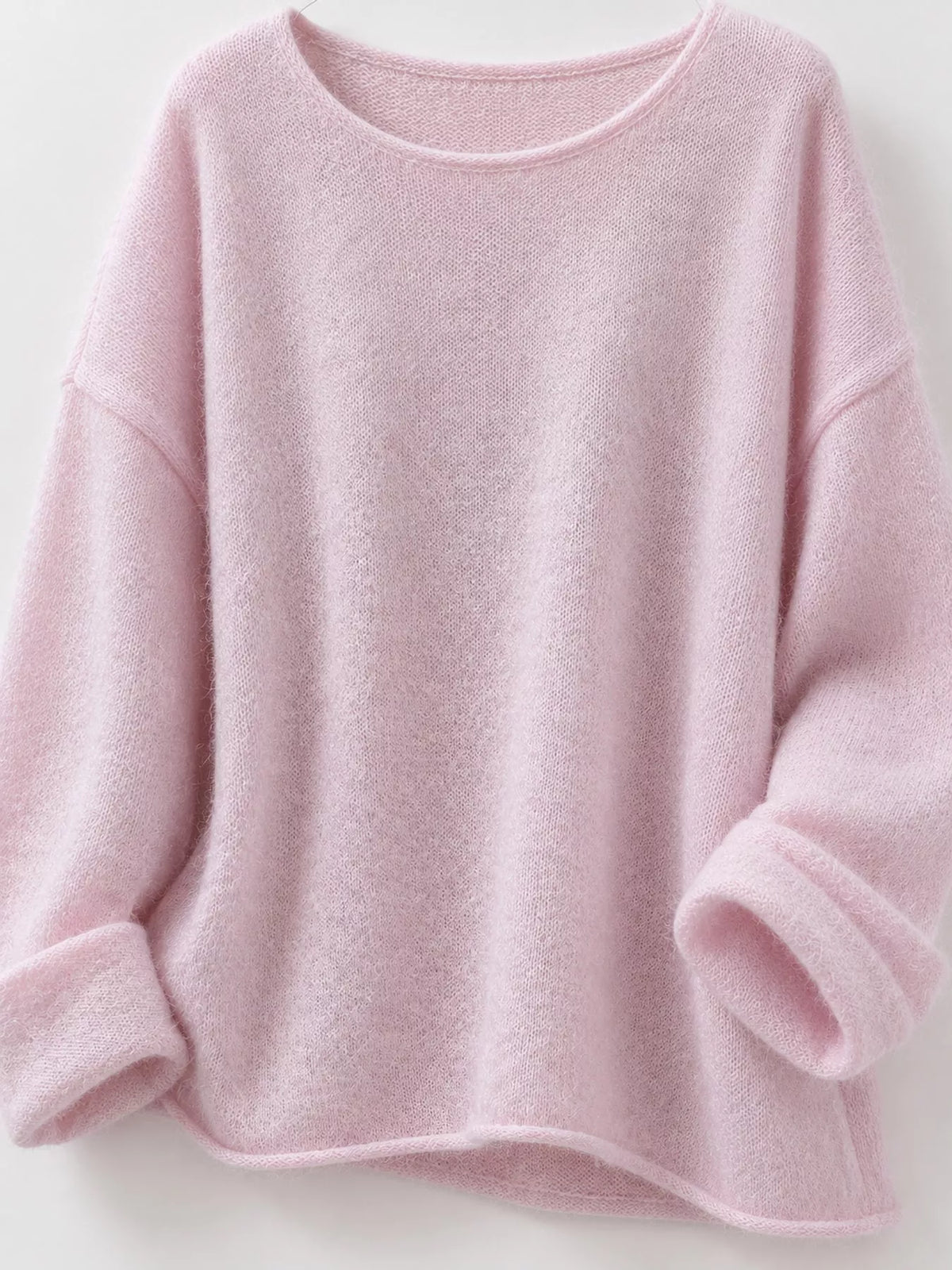 Round Neck Dropped Shoulder Sweater