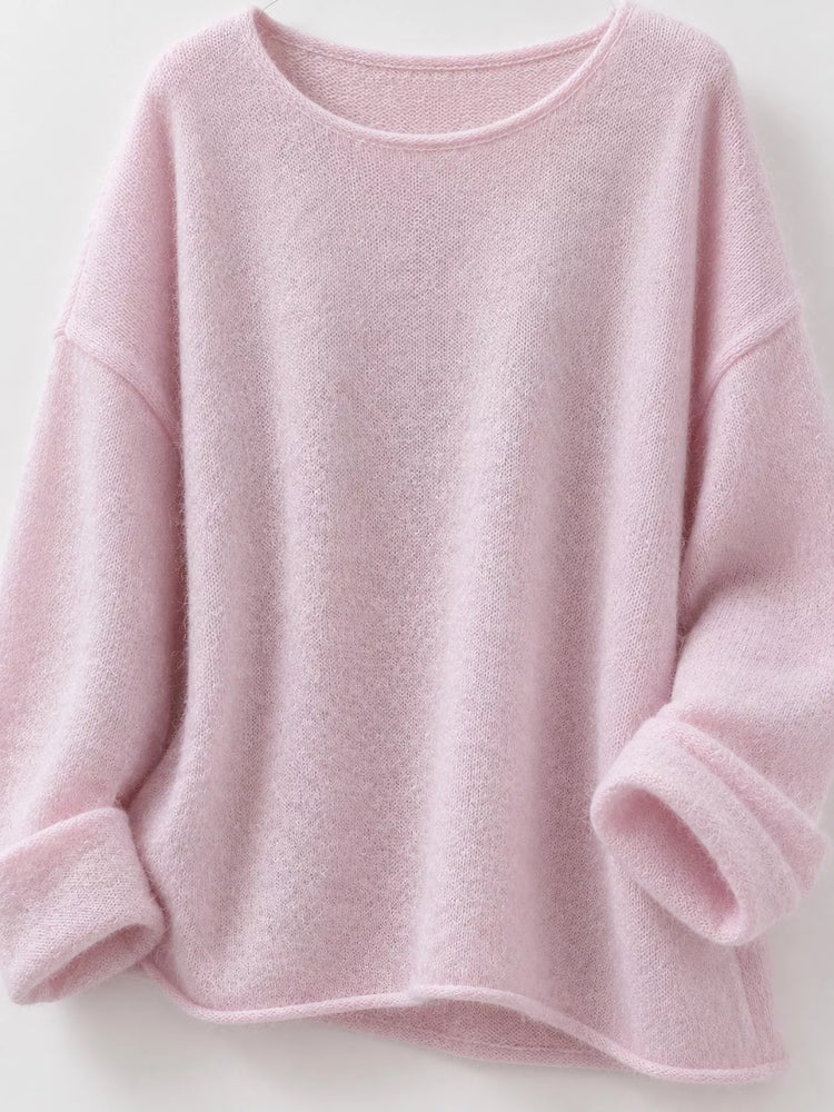 Round Neck Dropped Shoulder Sweater