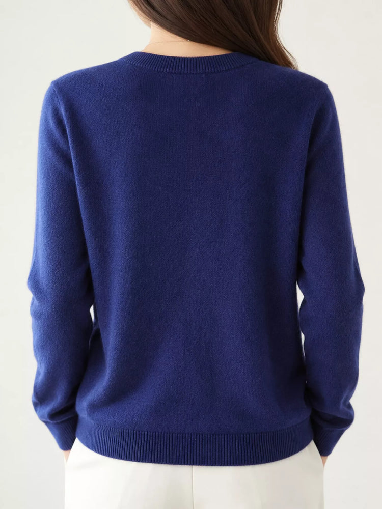 Classic Crew Neck Knit Cardigan