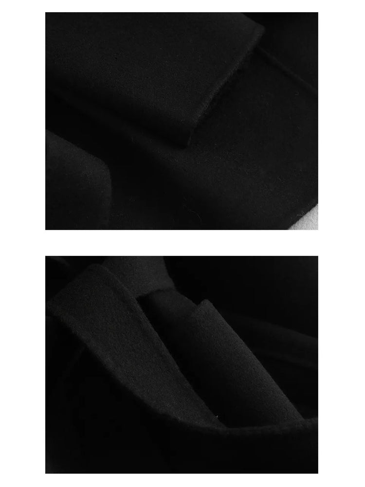 Double-Sided Wool Coat with Belted