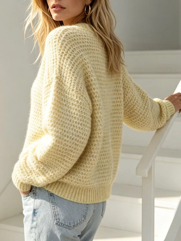 Round Neck Drop Shoulder Sweater