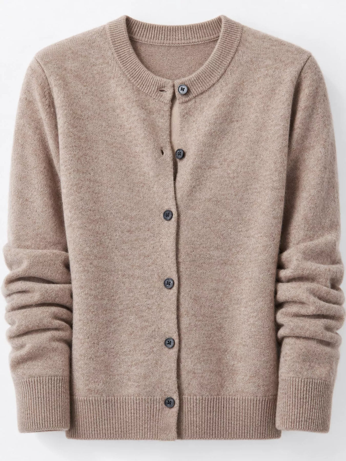 Crew Neck Button-Down Cardigan