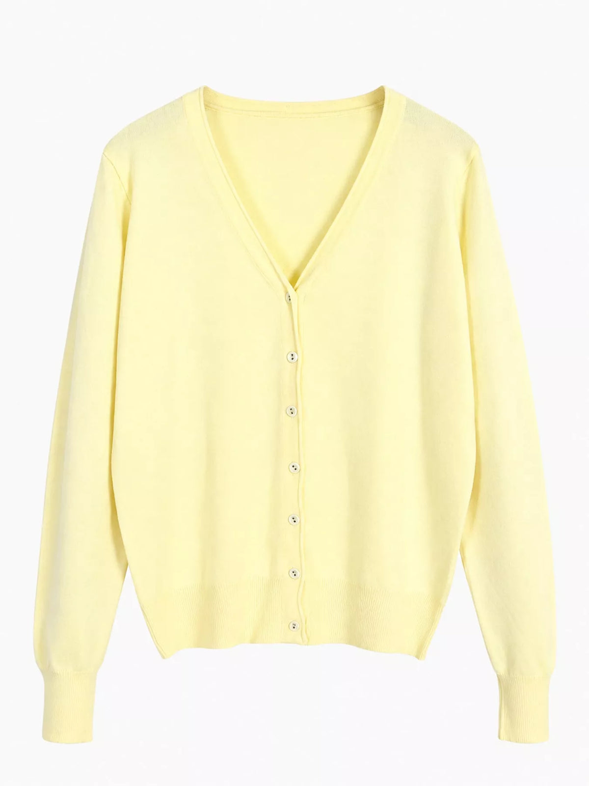 Classic V-Neck Button-Down Knit Cardigan
