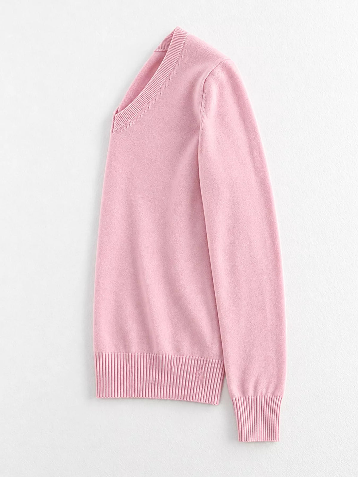 Full Size V-Neck Long Sleeve Sweater Plus Size