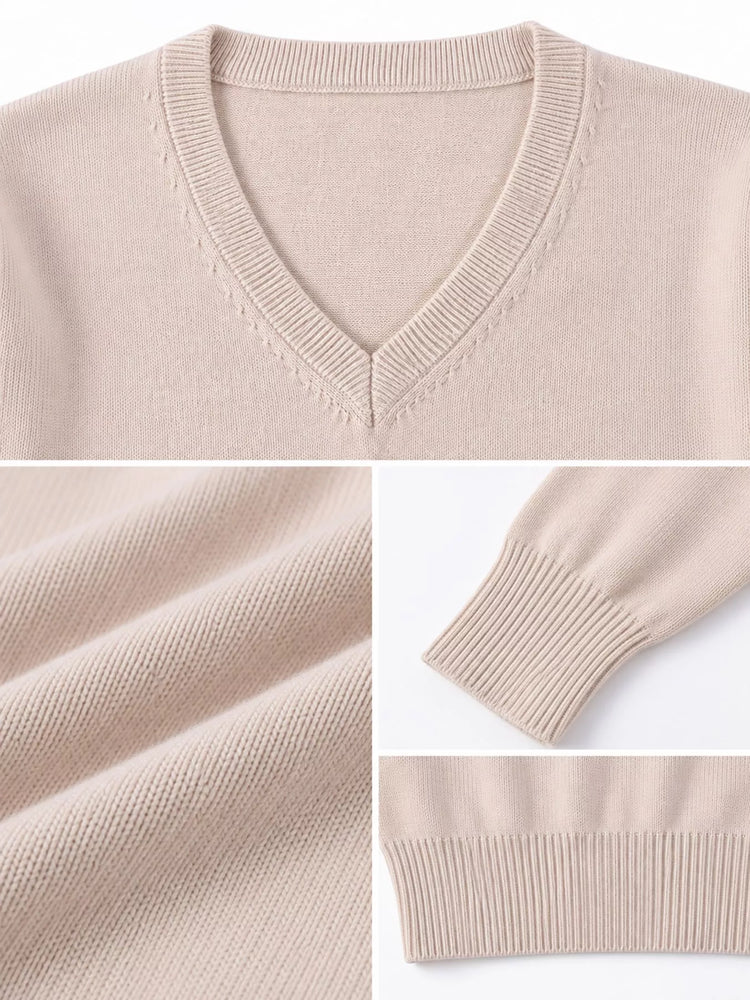 Full Size V-Neck Long Sleeve Sweater Plus Size