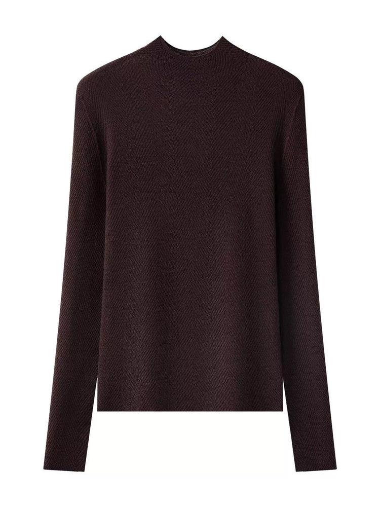 Textured Mock Neck Sweater