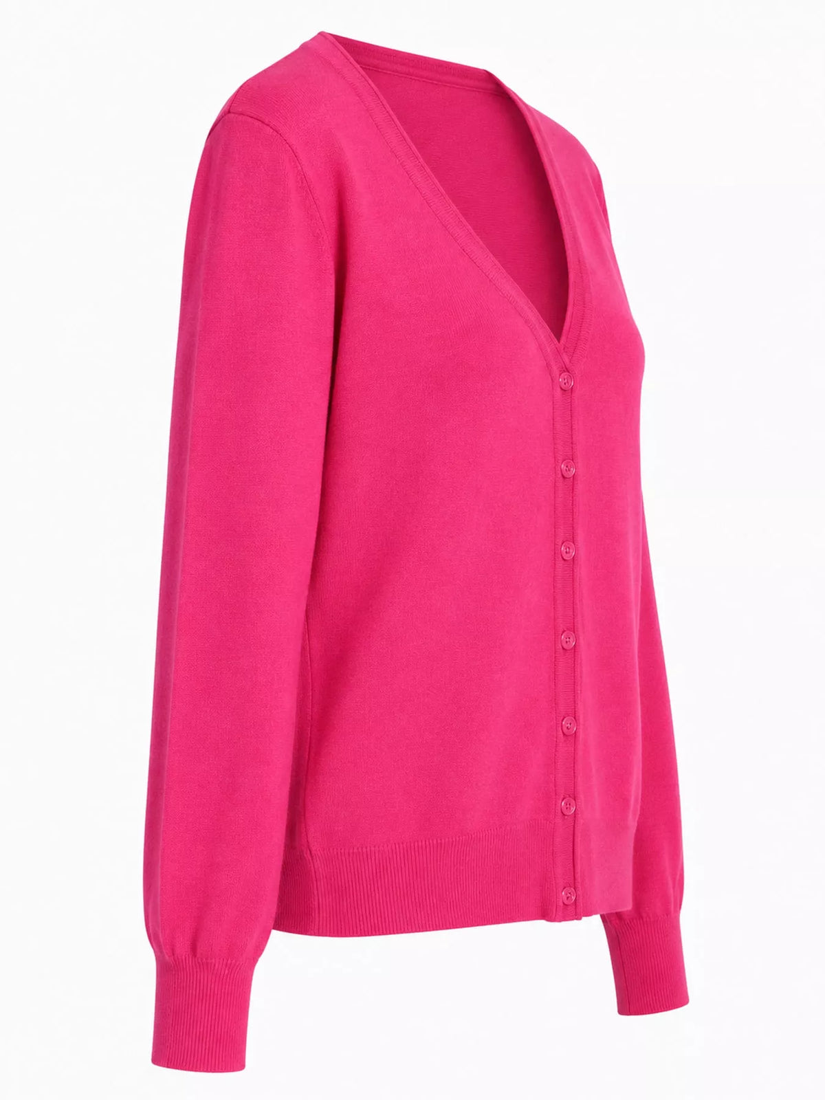 Classic V-Neck Button-Down Knit Cardigan