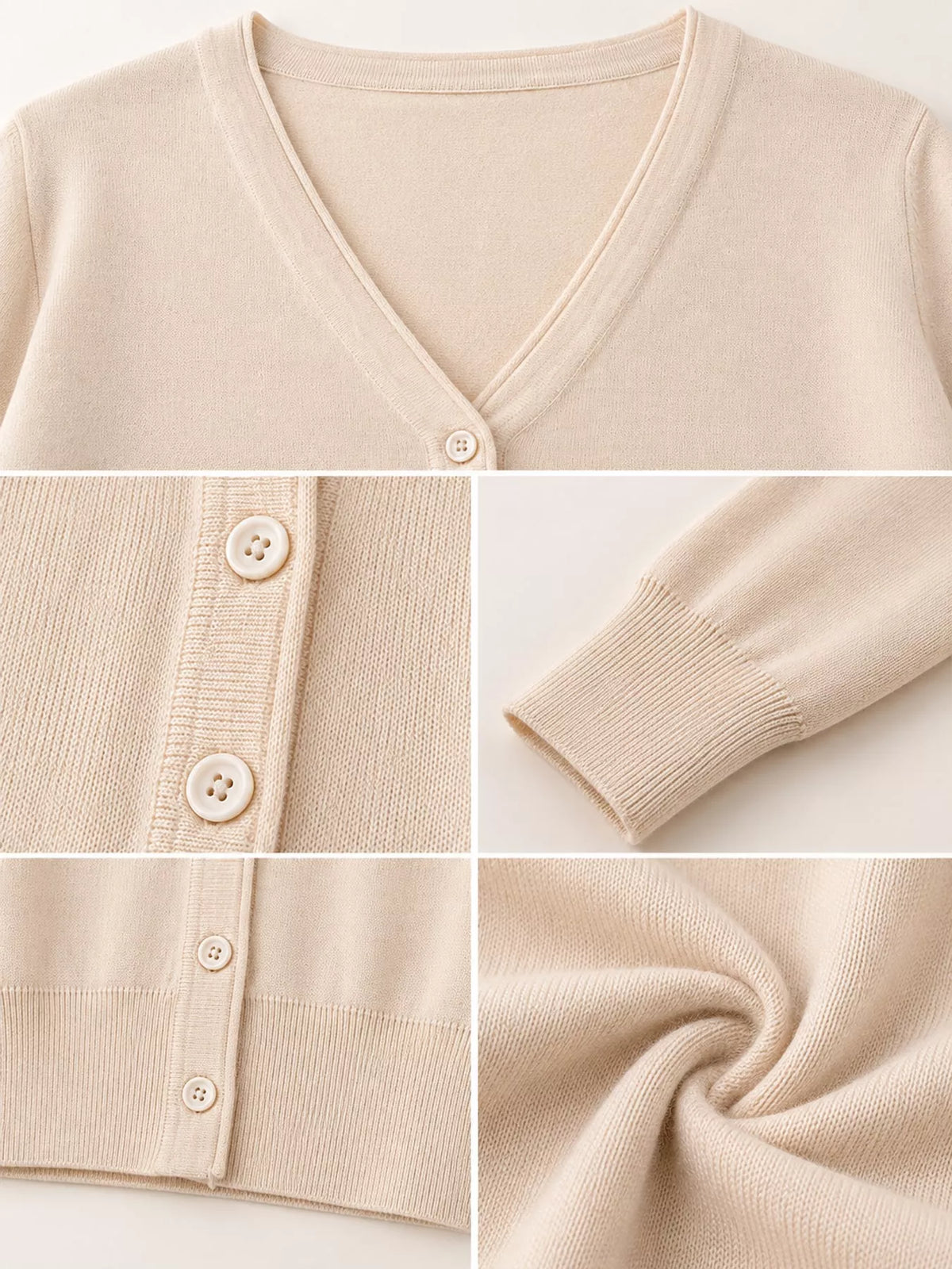Classic V-Neck Button-Down Knit Cardigan