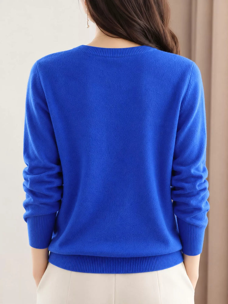 Classic Crew Neck Knit Cardigan