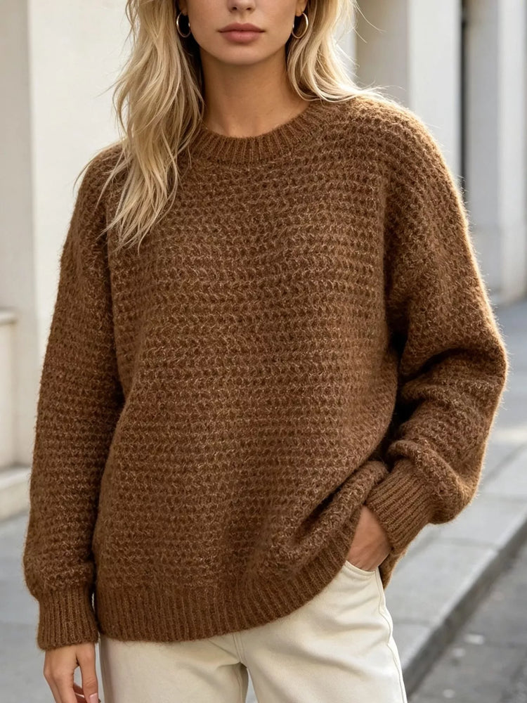 Round Neck Drop Shoulder Sweater