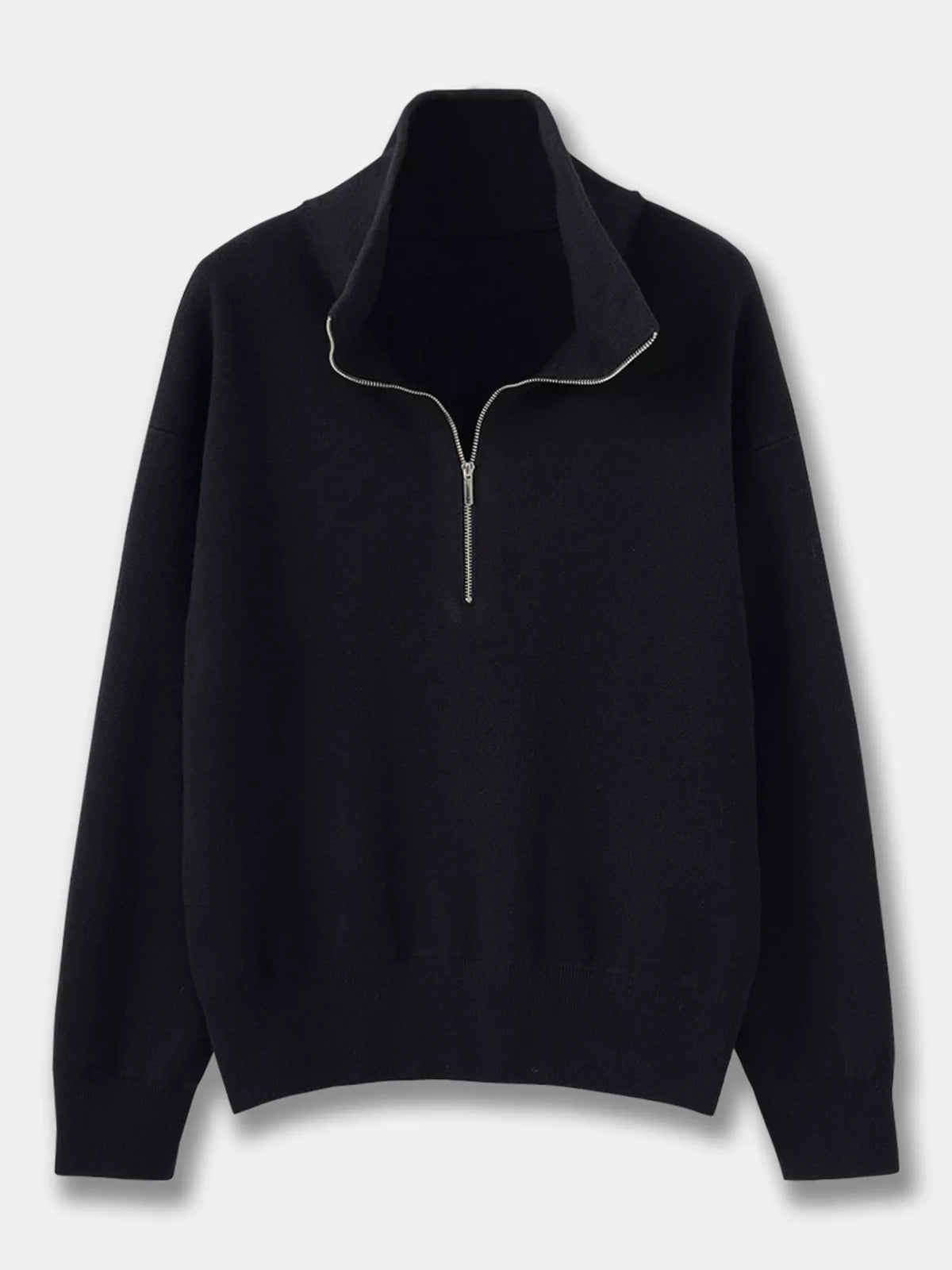 Half-Zip Dropped Shoulder Sweater