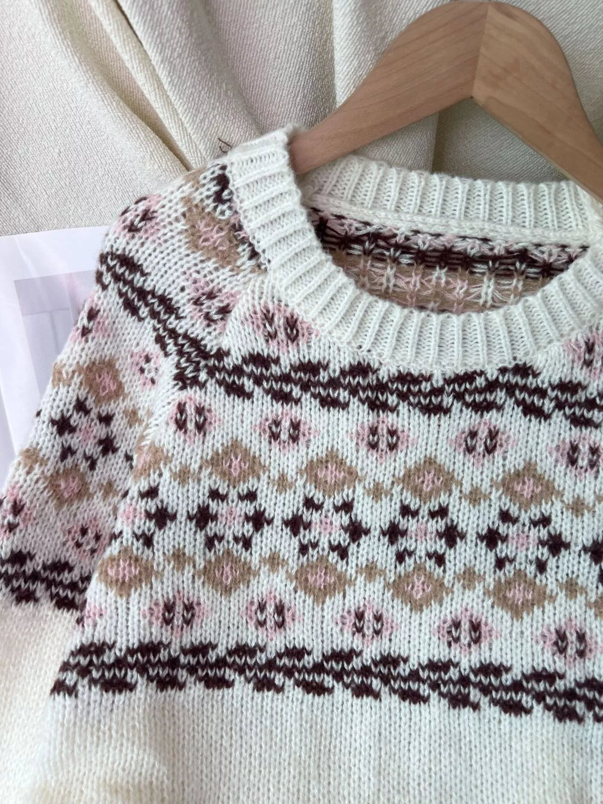 Fair Isle Patterned Round Neck Sweater