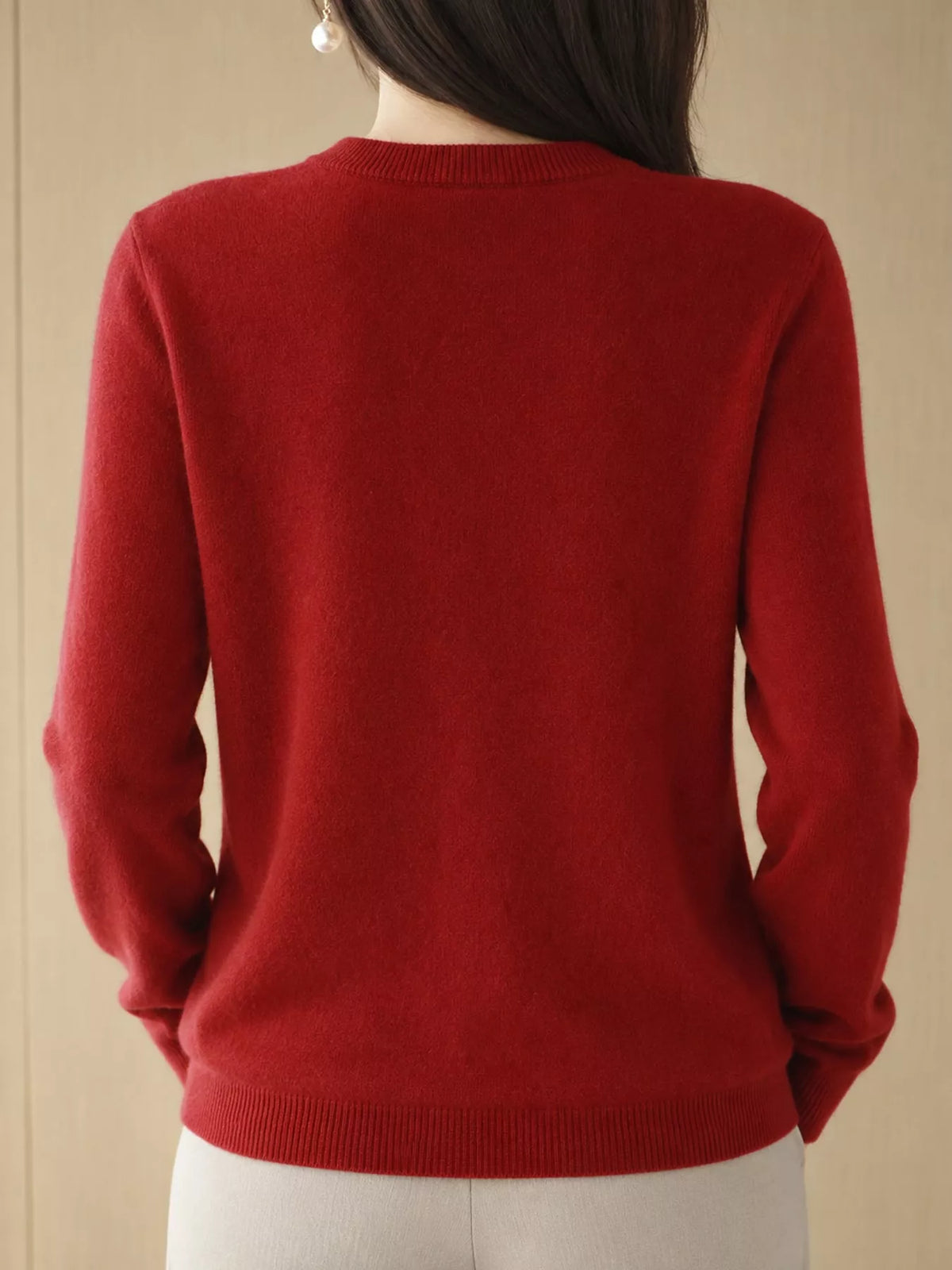 Classic Crew Neck Knit Cardigan