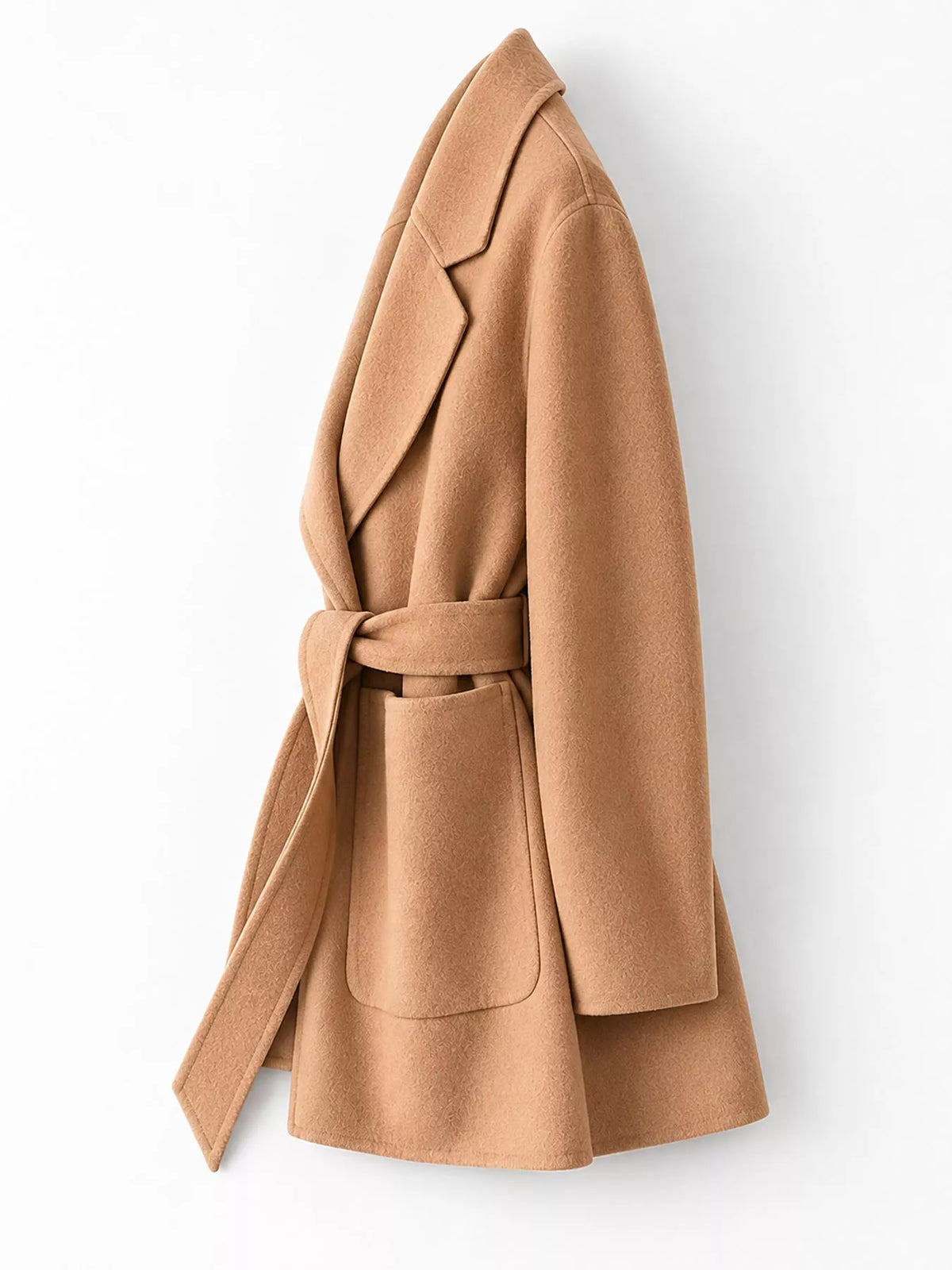 Double-Sided Wool Coat with Belted