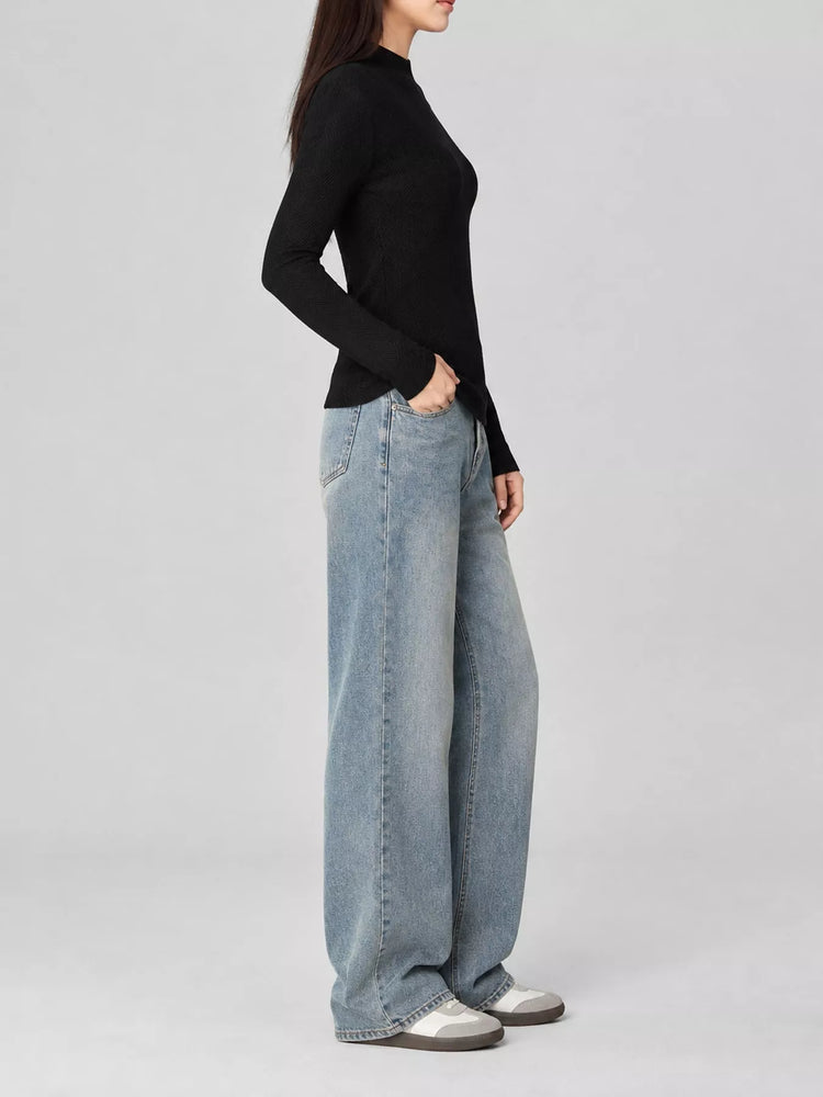 Textured Mock Neck Sweater