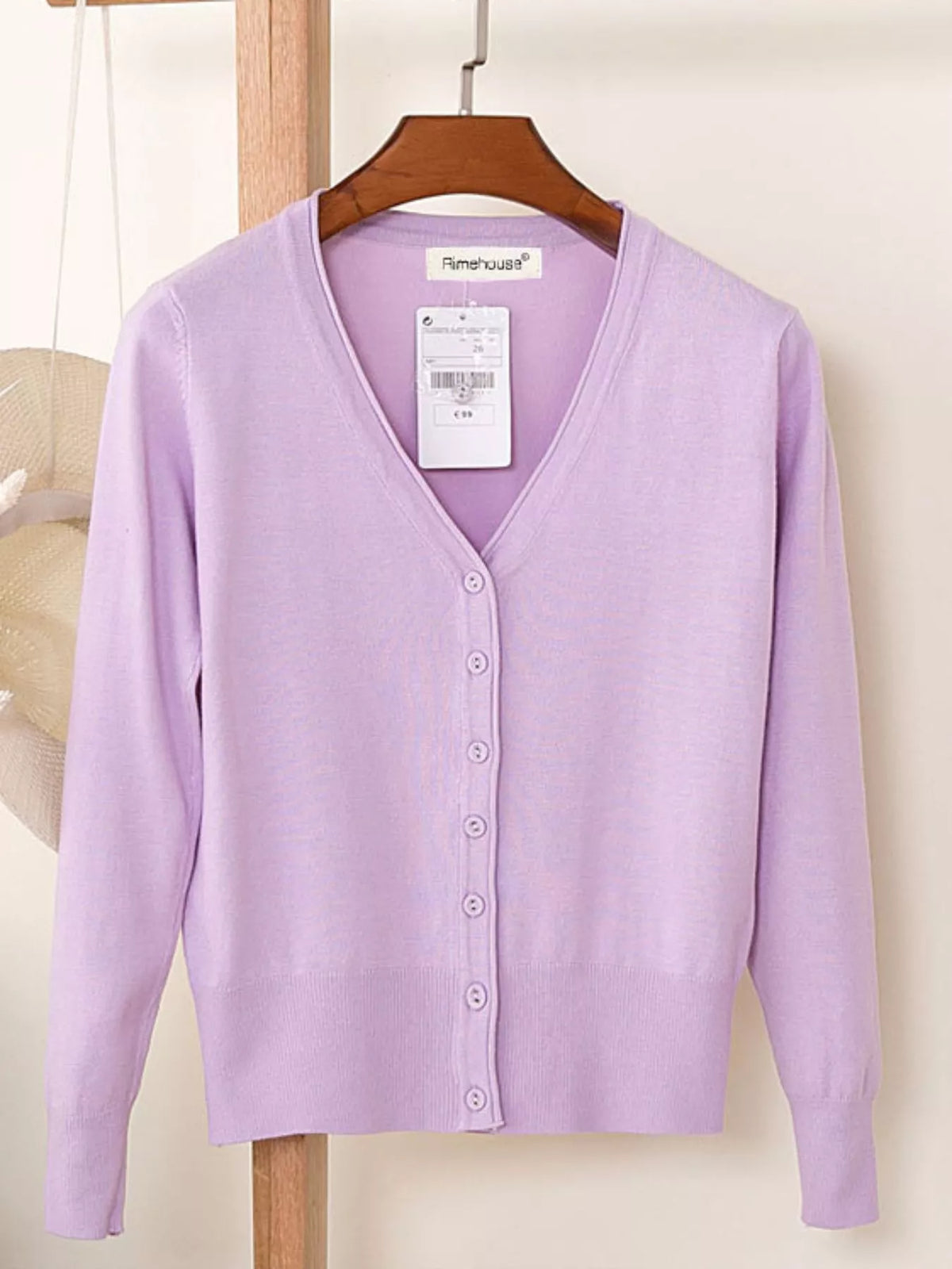 Classic V-Neck Button-Down Knit Cardigan