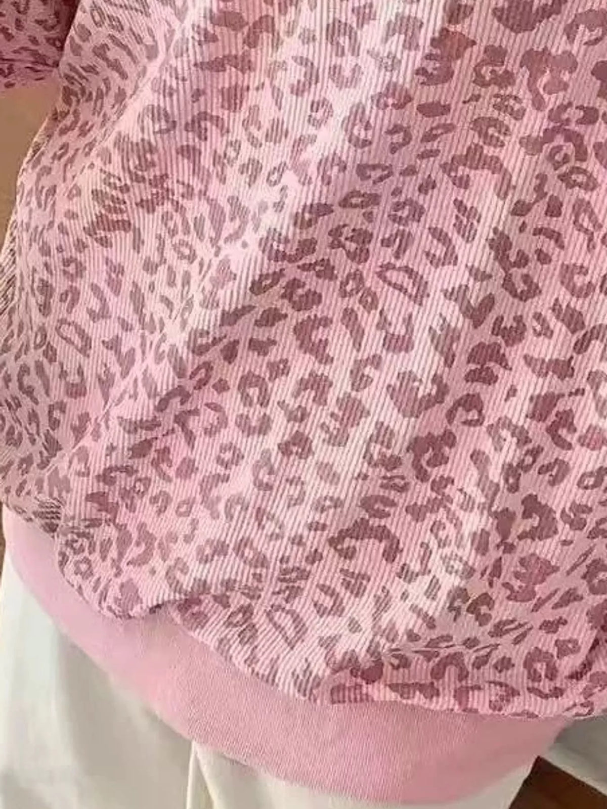 Leopard Print Quarter-Zip Sweatshirt