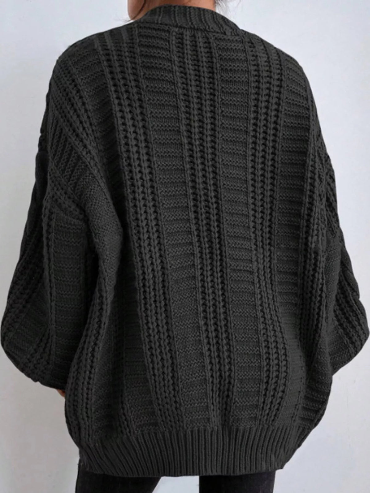 Cable Knit Button-Down Cardigan
