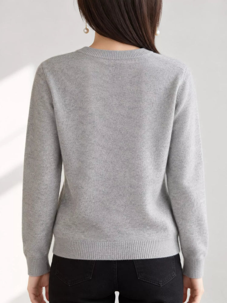 Classic Crew Neck Knit Cardigan