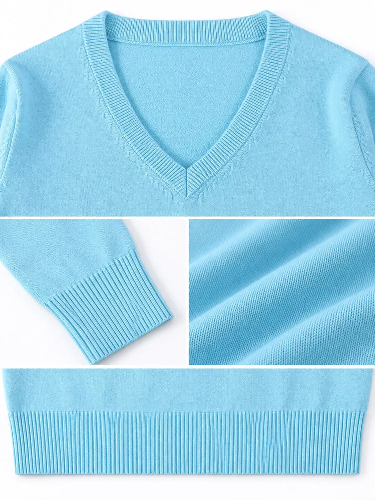 Full Size V-Neck Long Sleeve Sweater Plus Size