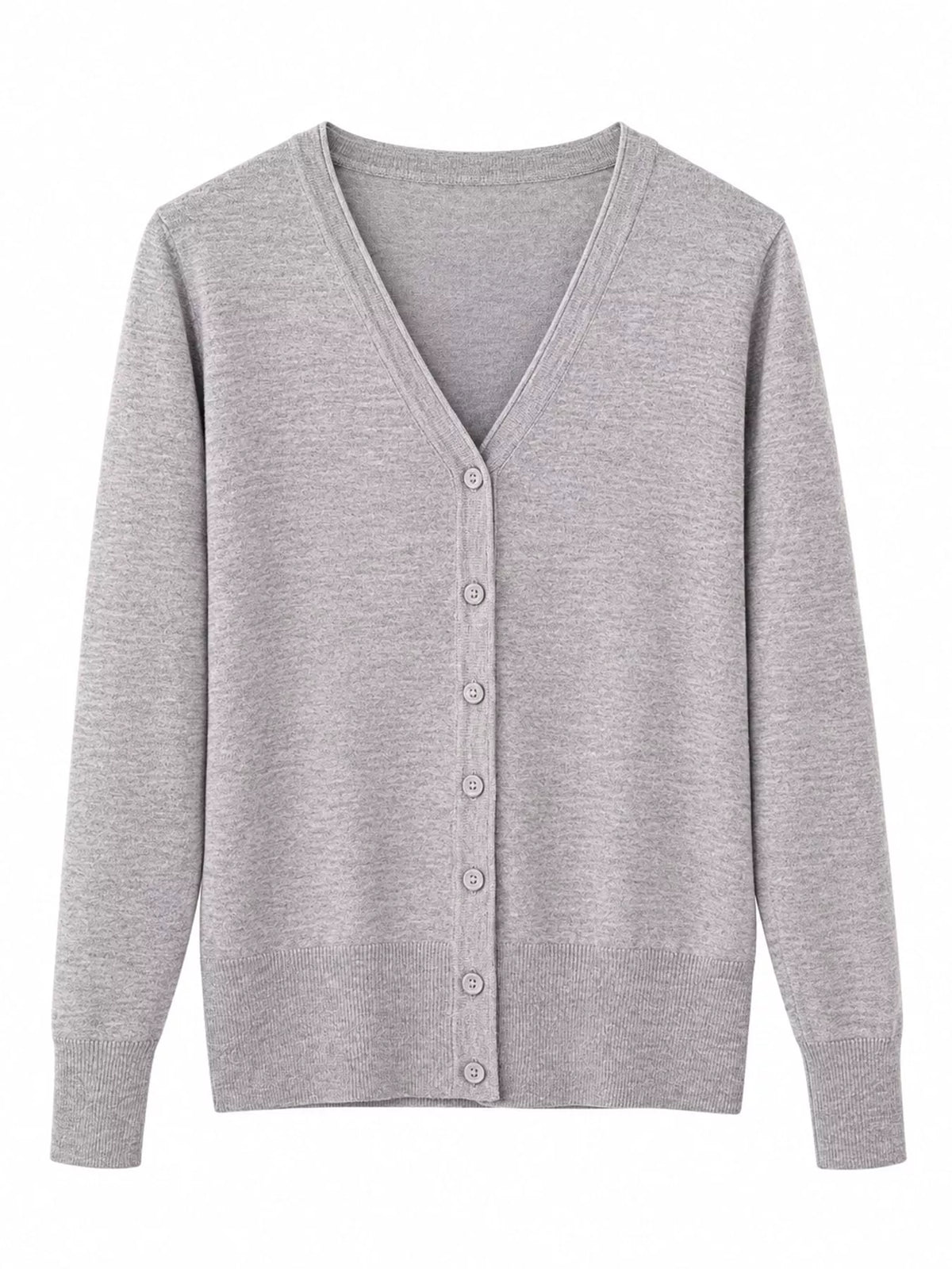 Classic V-Neck Button-Down Knit Cardigan