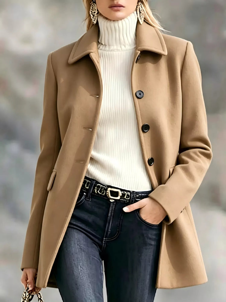 Button Up Collared Neck Coat