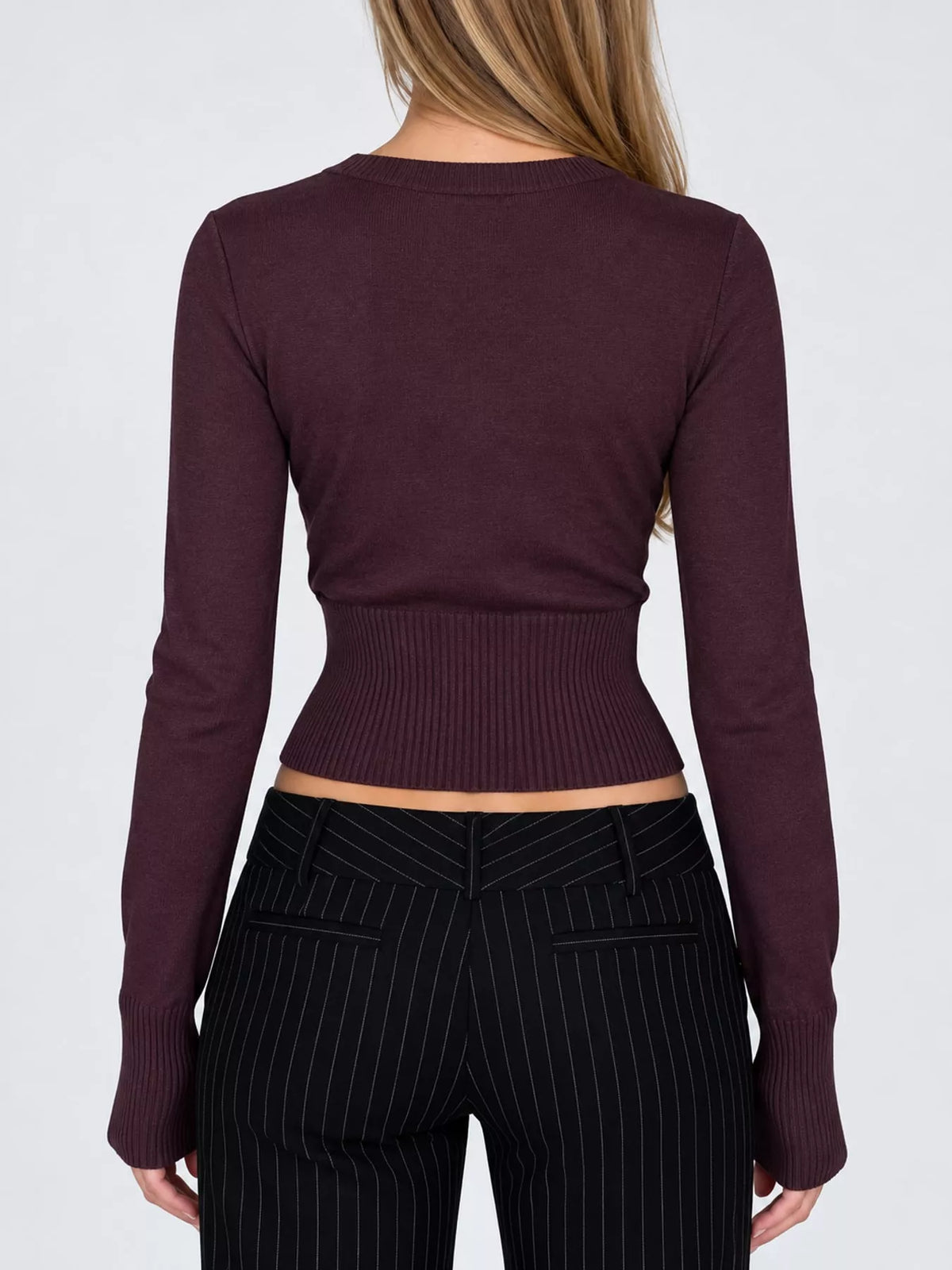Slim-Fit Ribbed Knit Button-Down Cardigan